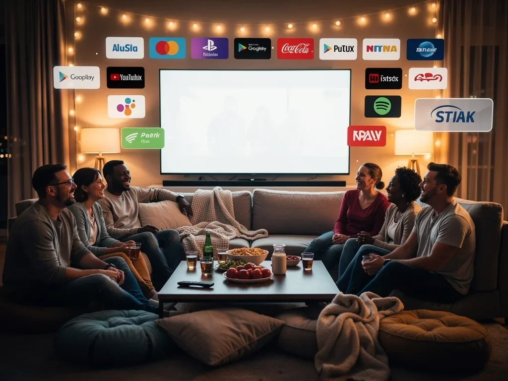 Diverse audience enjoying unified streaming content from a new bundle.
