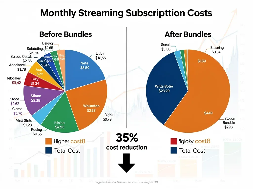 Infographic showing a 35% reduction in streaming subscription costs with new bundles.