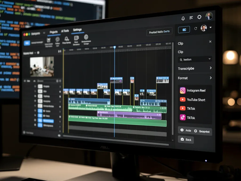 Open-source AI video editing interface for social media content