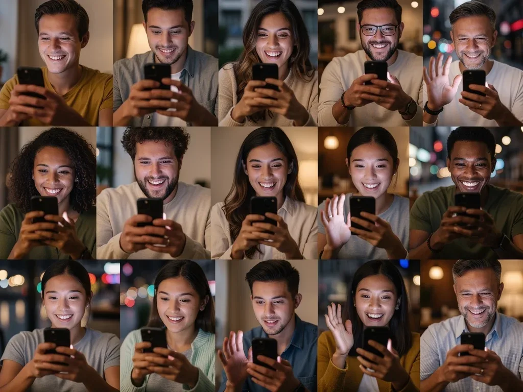 Diverse TikTok users actively engaging with content