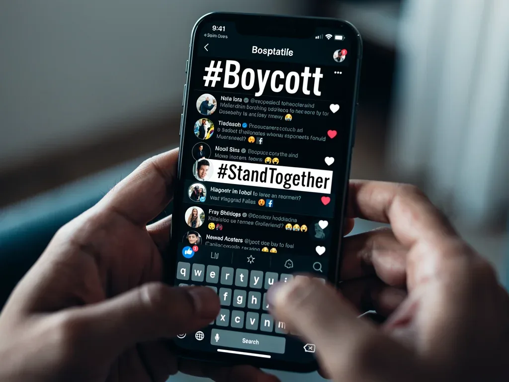 Social media screen displaying fan boycott hashtags and discussions