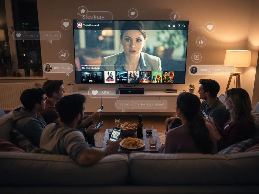 Young adults engaging with 2010s content via streaming and social media.
