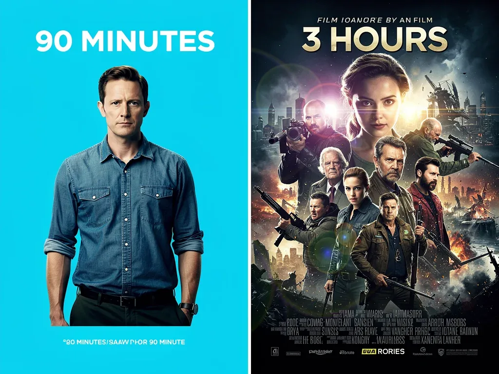 Contrast between 90-minute movie poster and 3-hour movie poster