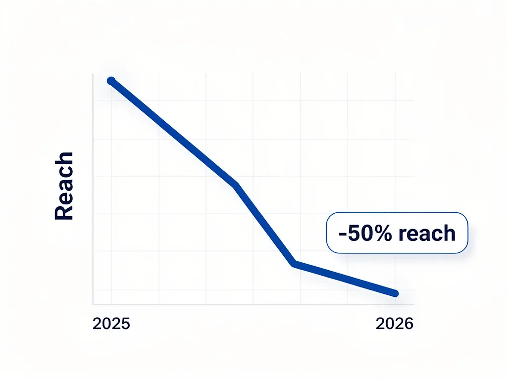 Graph illustrating LinkedIn text-only post reach decline
