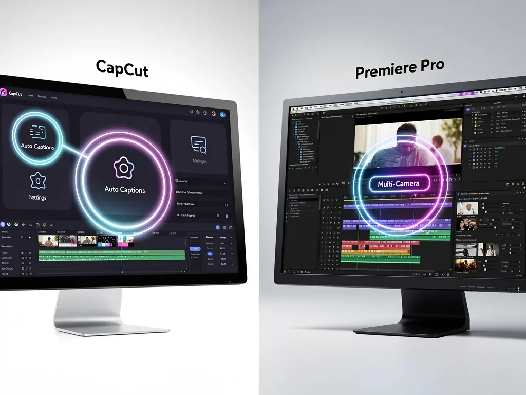 CapCut and Premiere Pro interfaces demonstrating hidden editing features