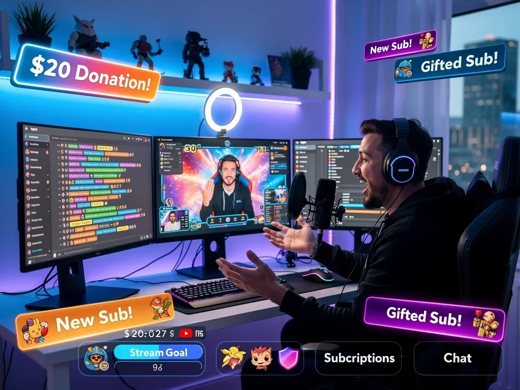 Streamer interacting with audience, symbolizing successful live stream monetization.