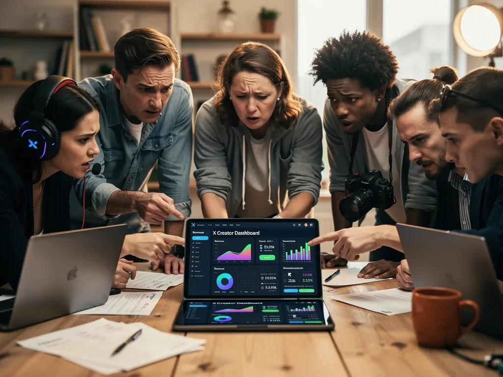 Content creators discussing strategies to adapt to X's 2026 ad revenue share model and its impact on earnings.