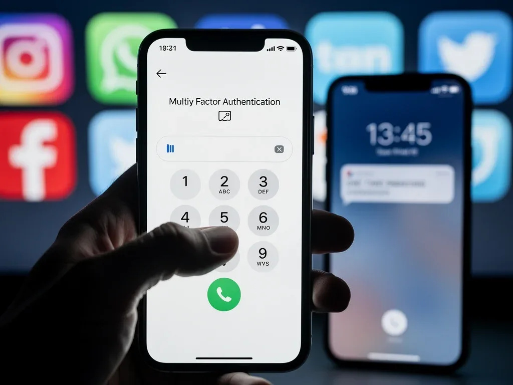 Multi-factor authentication on a smartphone for social media security