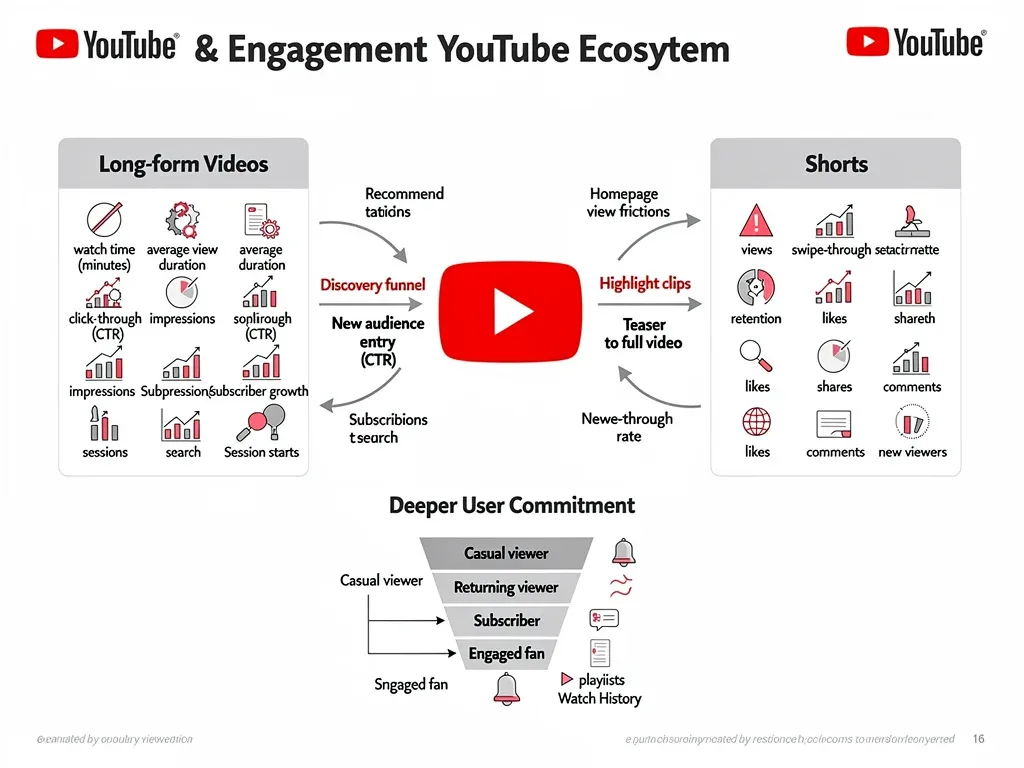 YouTube ecosystem audience engagement infographic